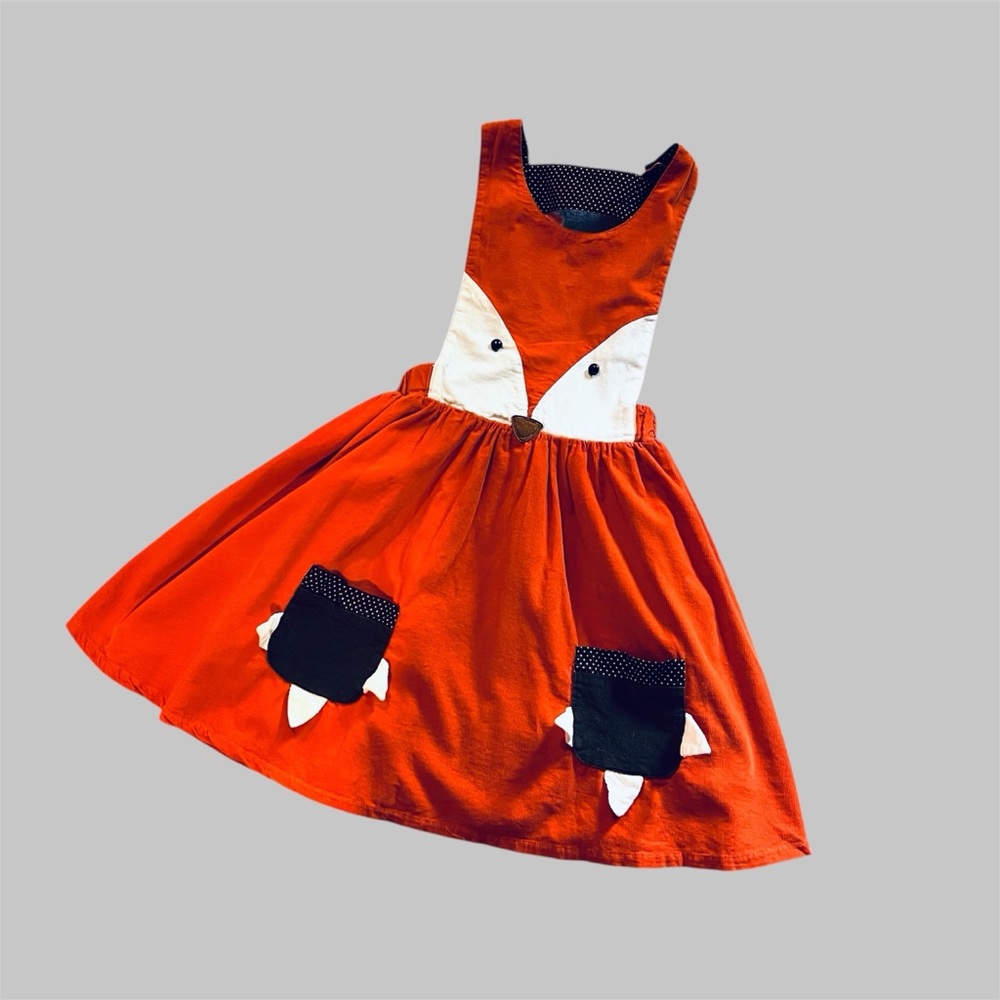 Everweekend Girls Size 8T Fox Corduroy Jumper Dress